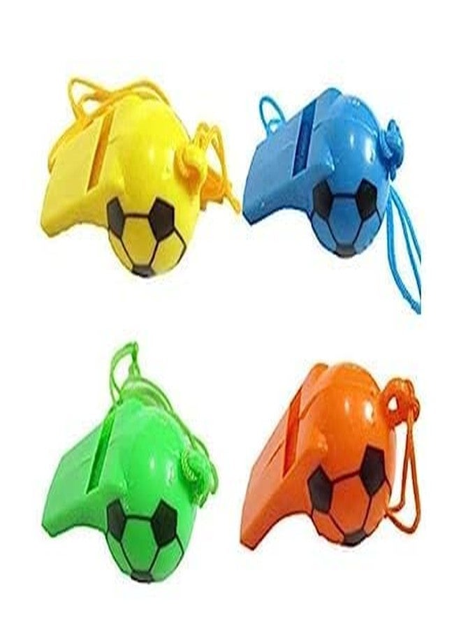 LUDALY Colorful Whistles Soccer Party Favors Whistles Multicolor (Pack of 4Pc) - Image 1